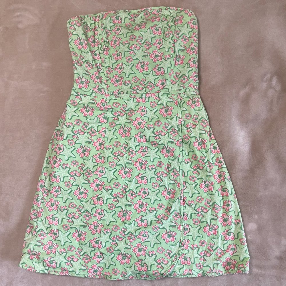 Vineyard Vines Key Lime Green Seaside, Strapless Dress, Size 6